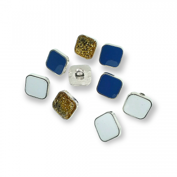 ▷ Enamel Shirt and Blouse Button Square Shape 8.8 mm - 14 L