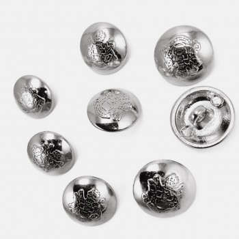 Metallic Gold Vintage Shank Silver Dome Buttons 1 inch (8 pcs)