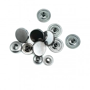 Silver Metal Snap Buttons, Flat Top, Round Shape, Upholstery