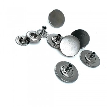 Nickel Silver Flat Round Metal Shank Buttons - 18mm - 11/16 inch