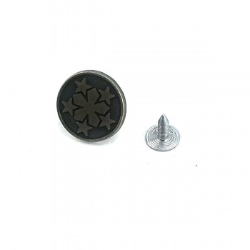 Copper Oxide Star Jean Tack Button