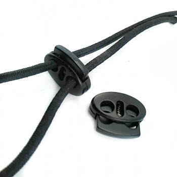 Gunmetal Double Holes Toggle Spring Stop String Cord Locks Metal Cord Locks  for Drawstrings Bags Shoelaces